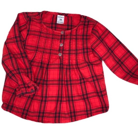 Carter’s Red and Black flannel plaid for 18 months - Picture 1 of 3